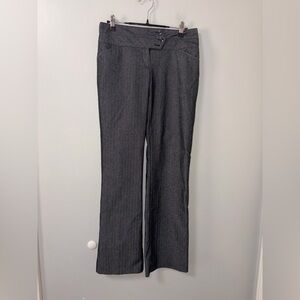 Joe B by Joe Benbasset Gray Pinstripe Flared Dress Pants Double Button Career 3